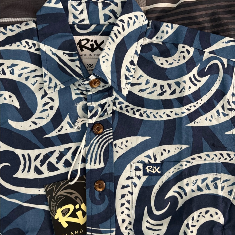 Rix Navy Blue Hawaiian Shirt